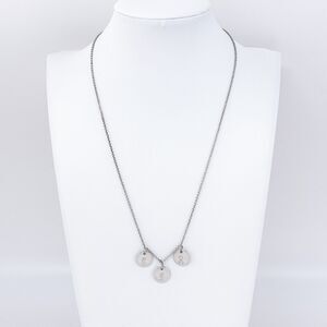 Vintage Sterling Silver 925 Initial Charm Necklace "C D R" 16.5"-18.5"